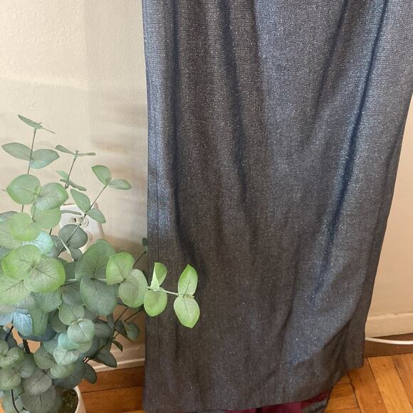 Vintage David Meister Dress Grey Metallic Silver maxi BodyCon Formal Strapless - Picture 4 of 9